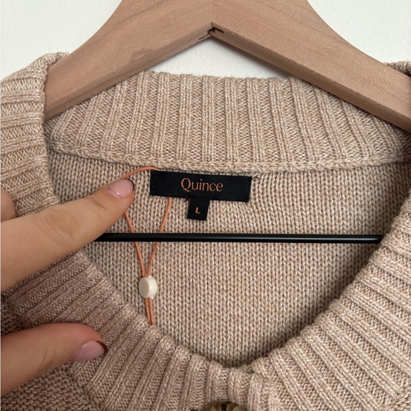 Quince Beige Button-Up Cardigan - Picture 5 of 5